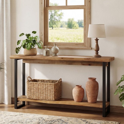 Solid wood console table - wood,